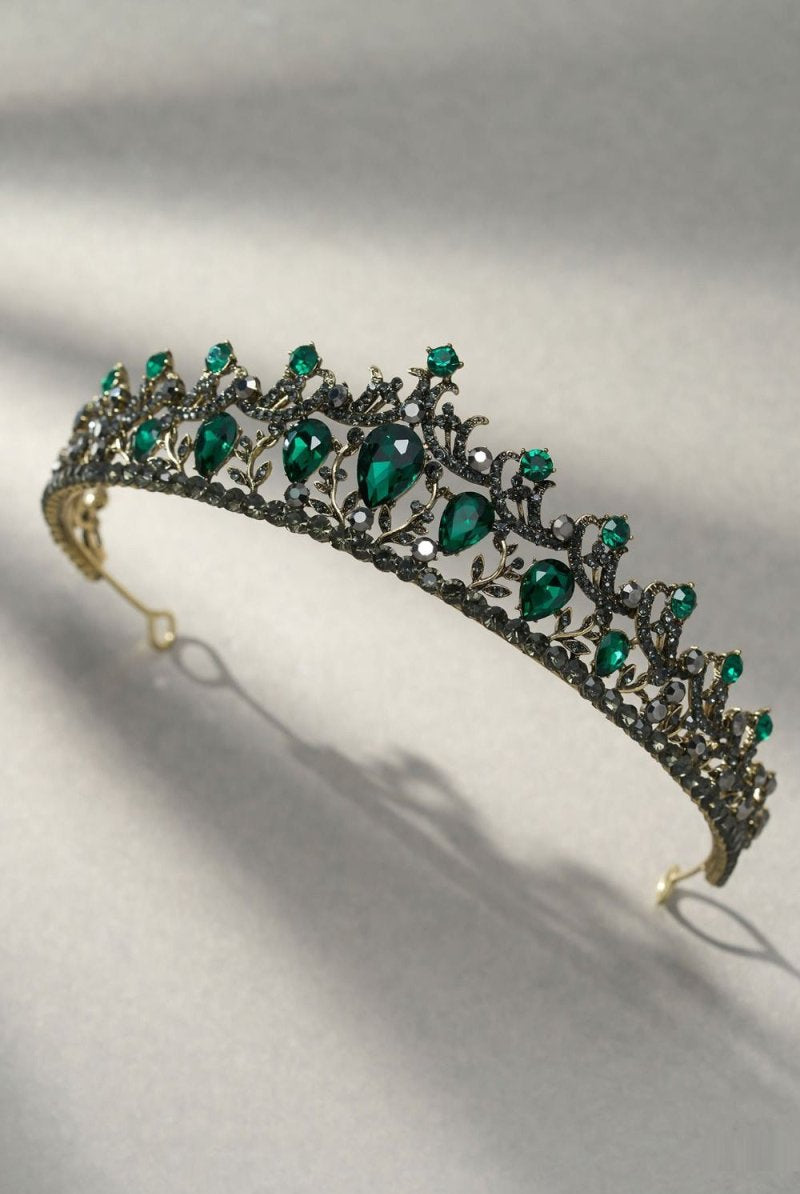 Green Crystal Rhinestone Tiara - KissProm