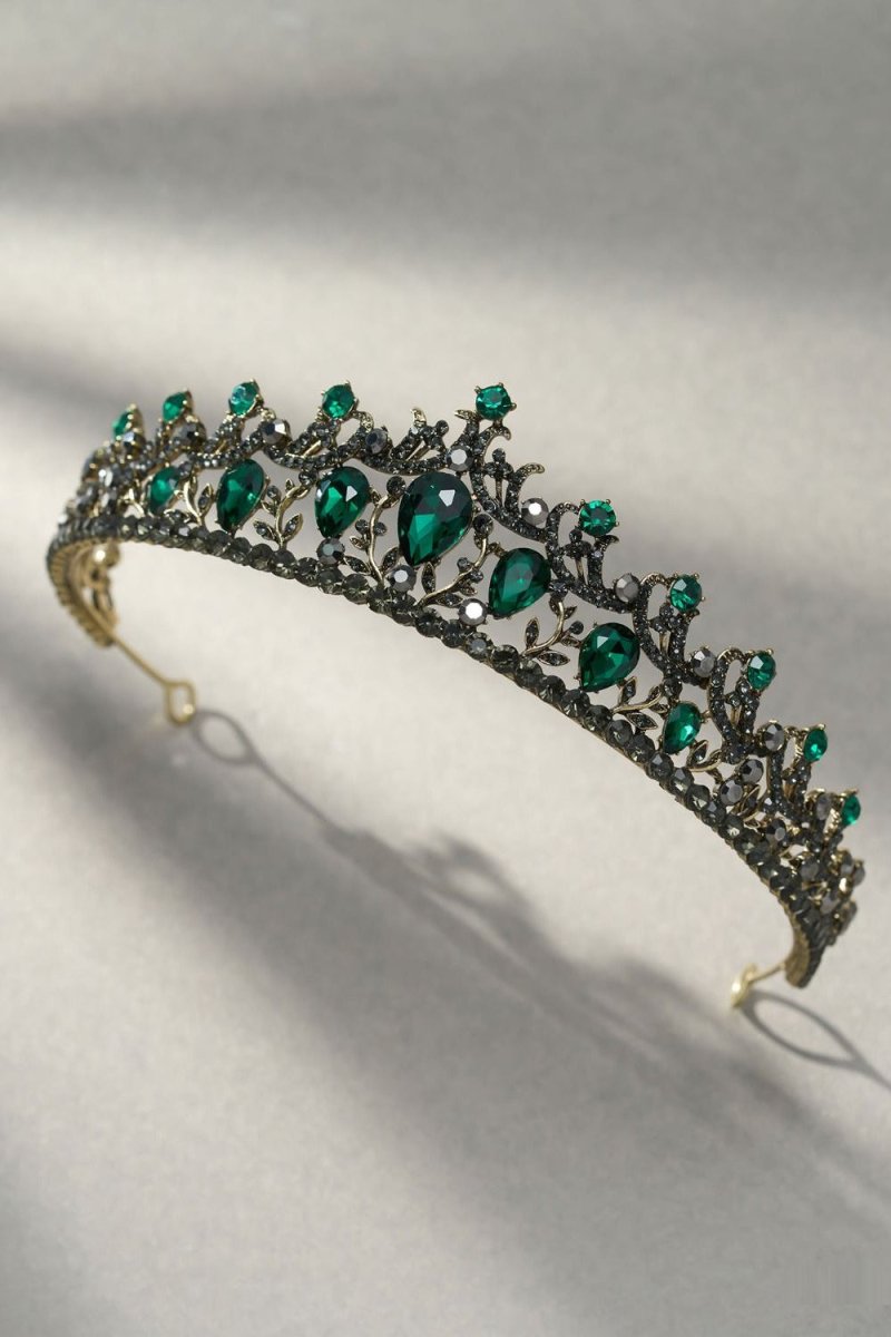 Green Crystal Rhinestone Tiara - KissProm