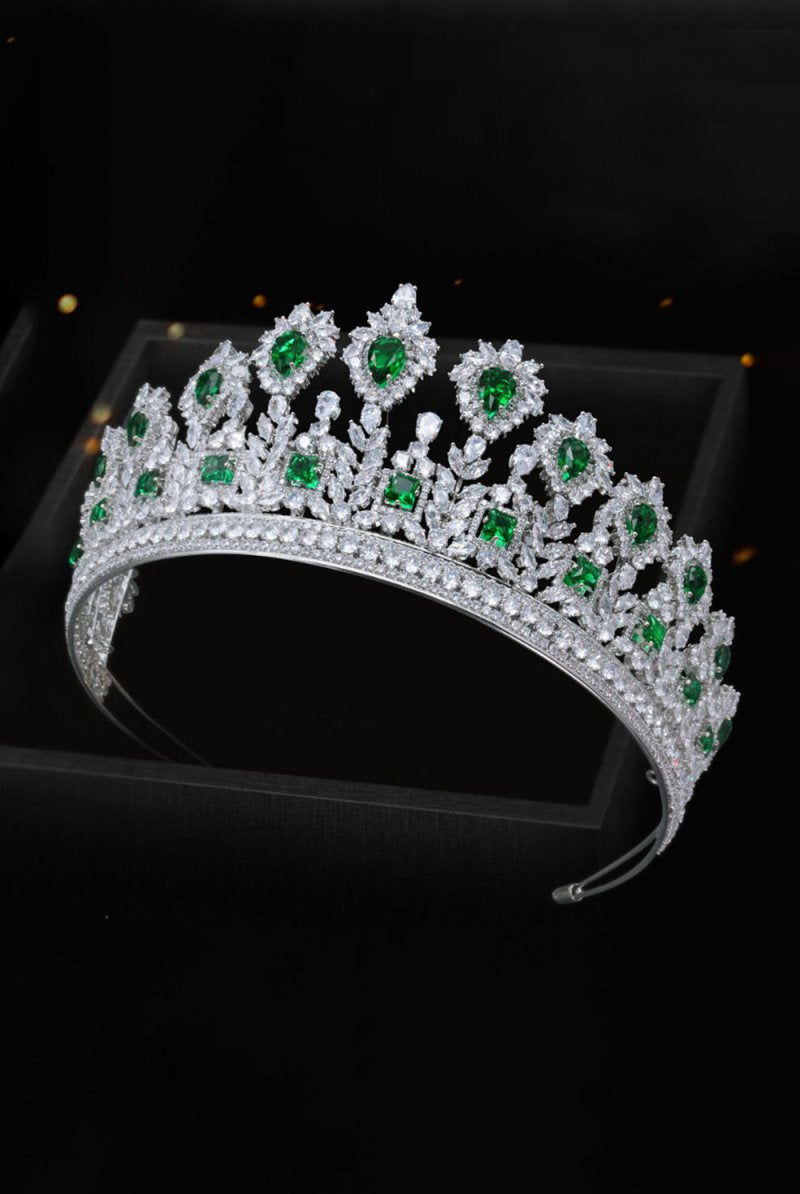 Green Zircon Princess Crown - KissProm