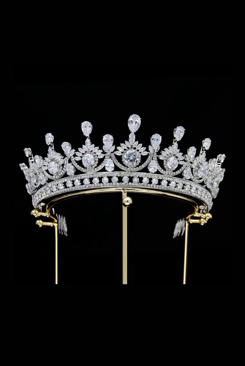 Green Zircon Wedding Crown - KissProm