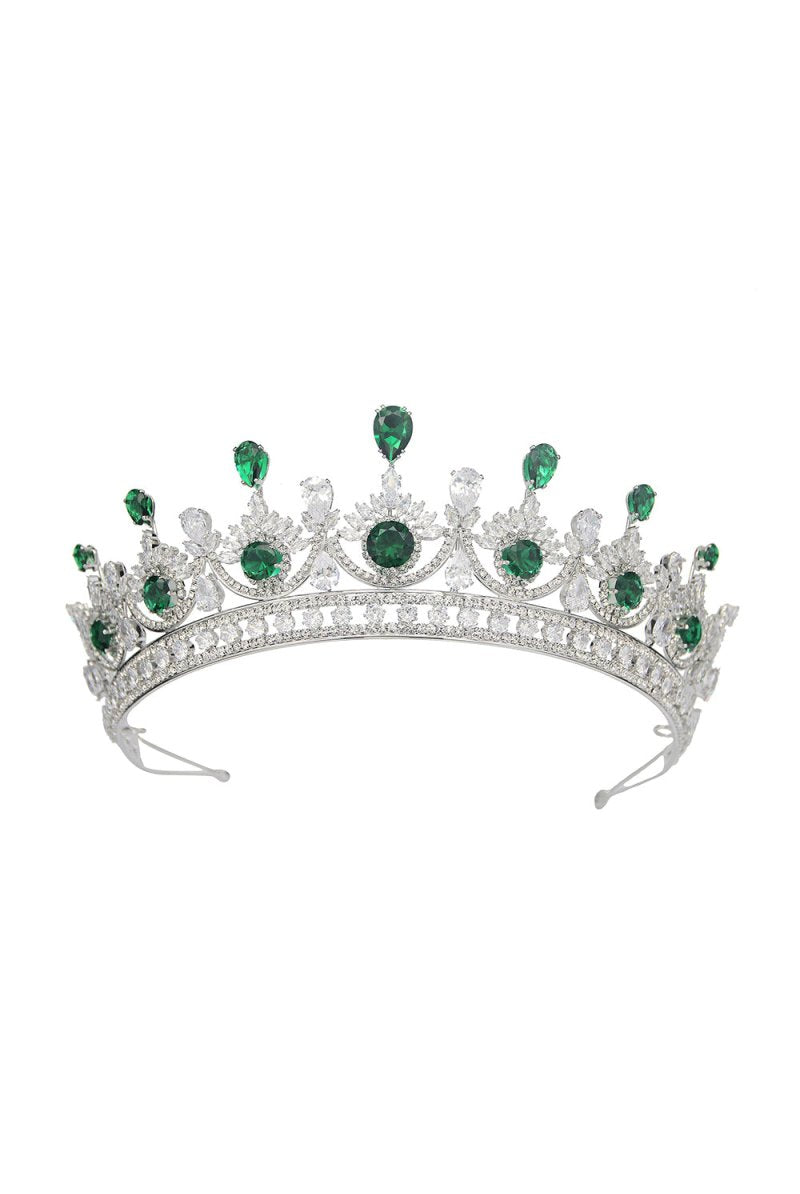 Green Zircon Wedding Crown - KissProm