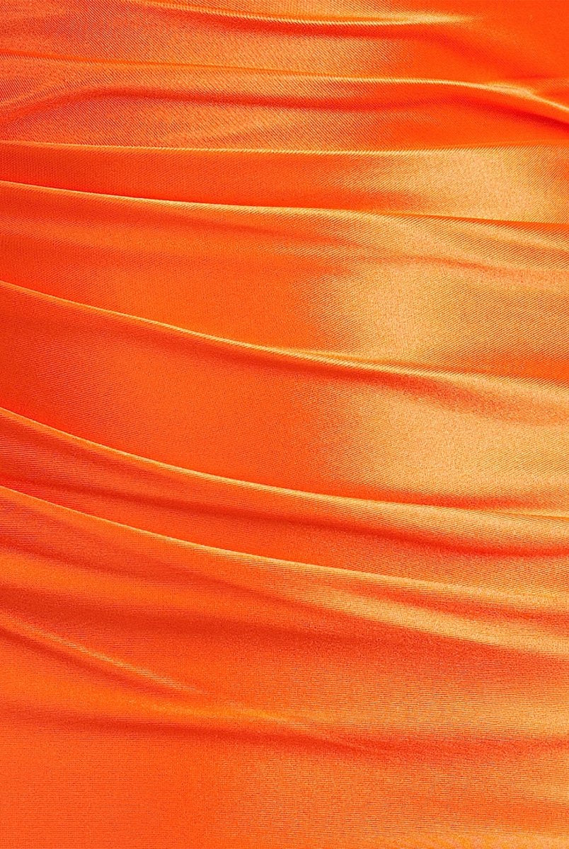 Halia | Orange - Spaghetti Straps Bodycon Satin Cutout Pleated Homecoming Dresses