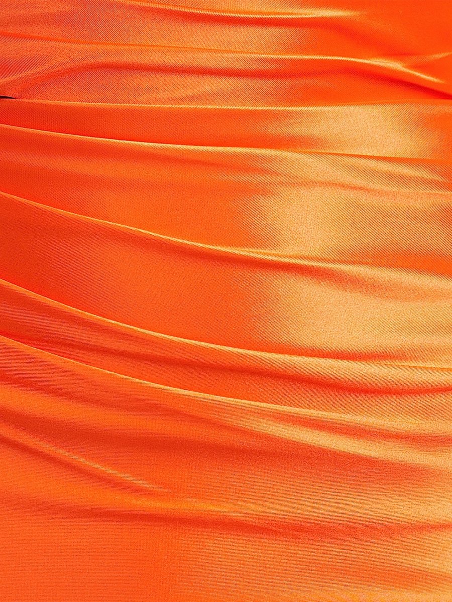 Halia | Orange - Spaghetti Straps Bodycon Satin Cutout Pleated Homecoming Dresses