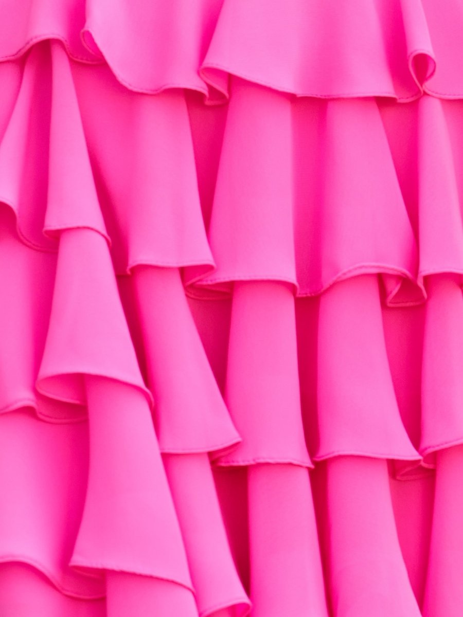 Everett | Hot Pink - Halter Lace and Chiffon Ruffle Homecoming Dress