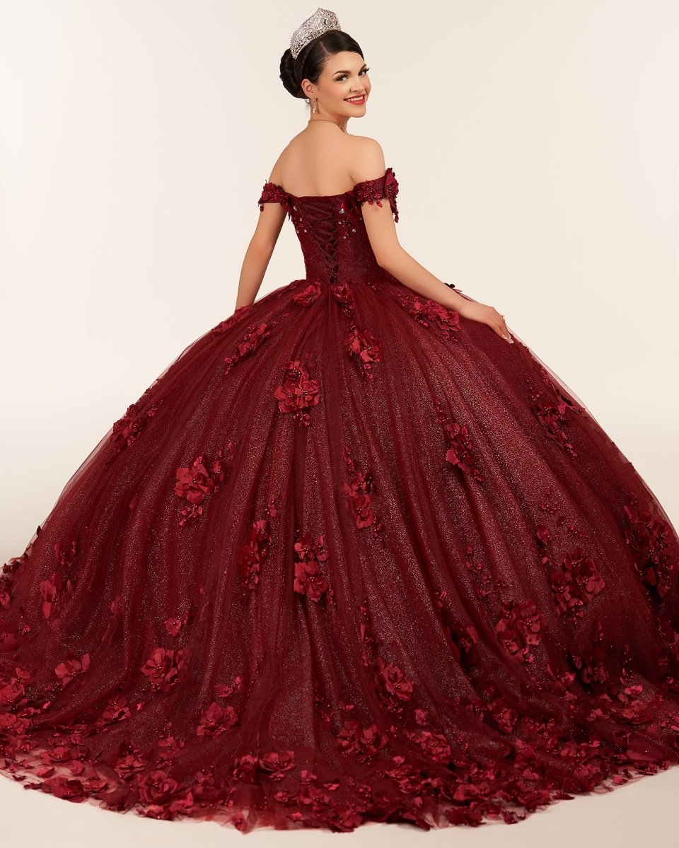 Illa | Ball Gown Organza Sweetheart Burgundy Quinceanera Dress