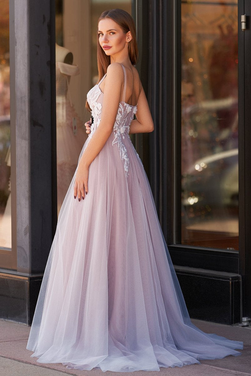 Felicity |Lavender A-line Sweetheart Neckline Tulle Sweep Train Prom Dress