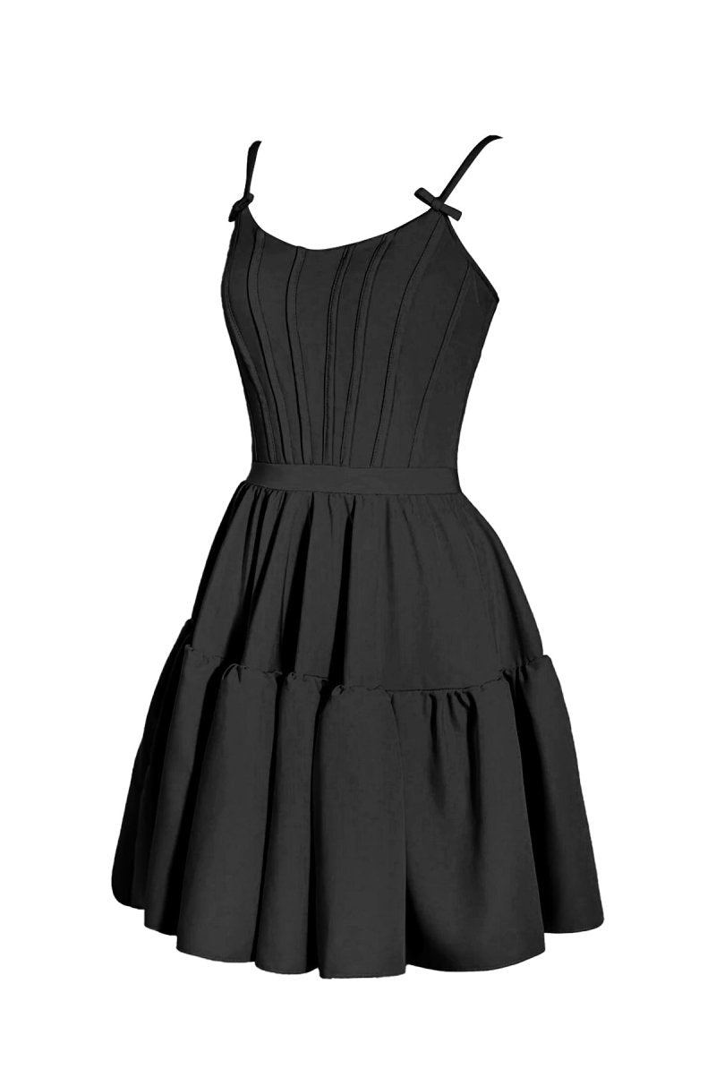 Mabel |A-line Ruffled Lace-Up Homecoming Dress