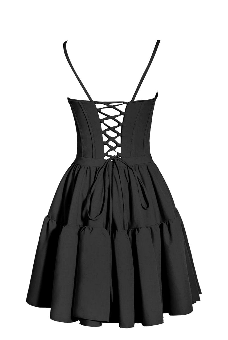 Mabel |A-line Ruffled Lace-Up Homecoming Dress