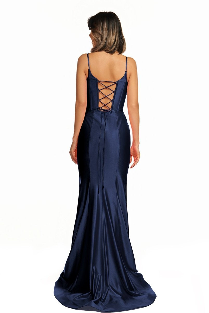 Nancy | Hot Pink Satin Simple Mermaid Prom Dress