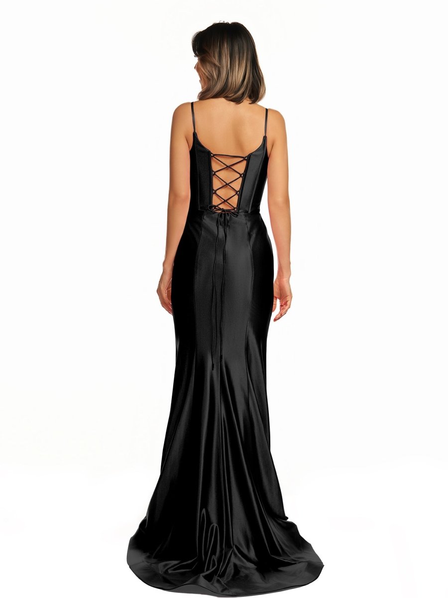 Nancy | Hot Pink Satin Simple Mermaid Prom Dress