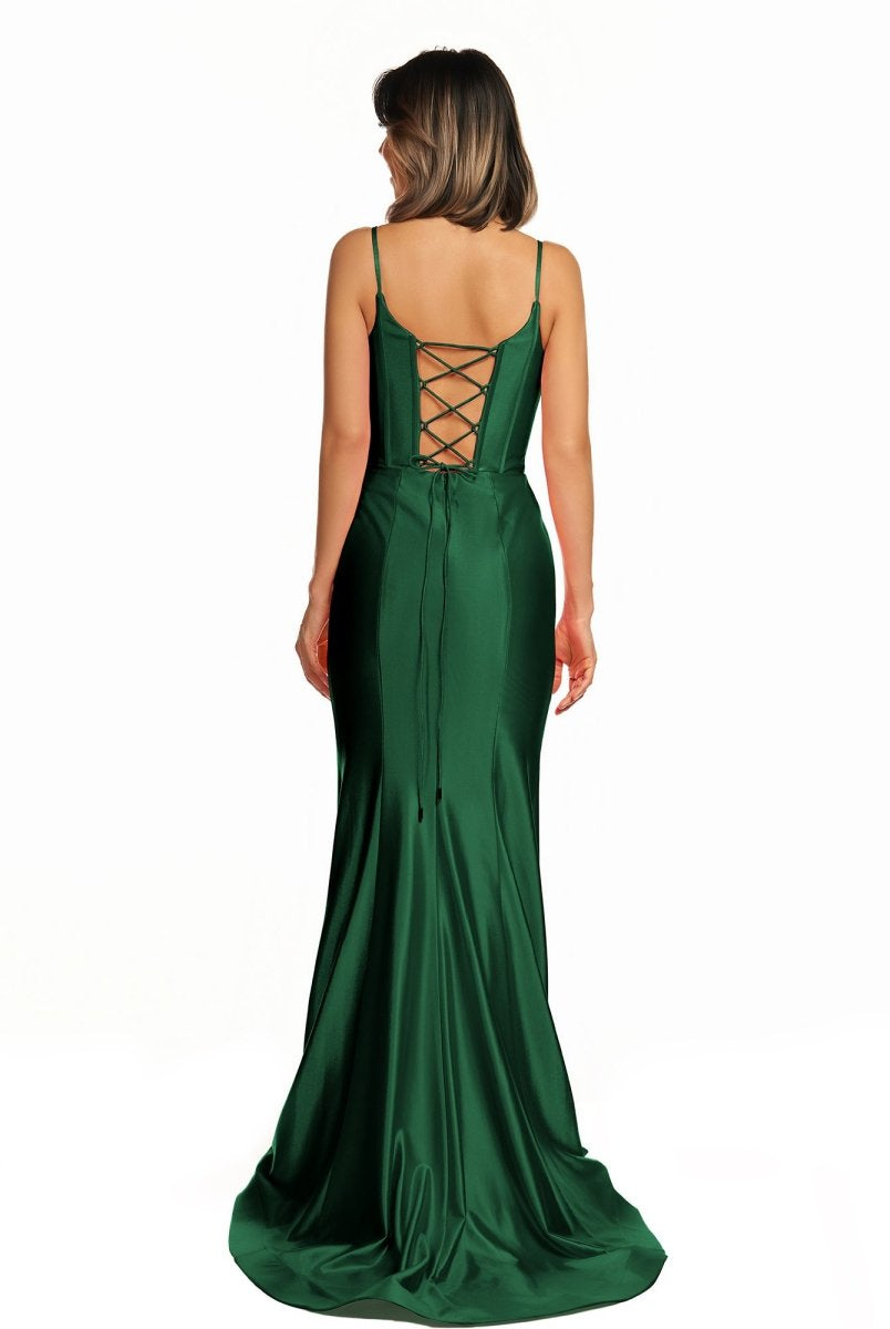 Nancy | Hot Pink Satin Simple Mermaid Prom Dress