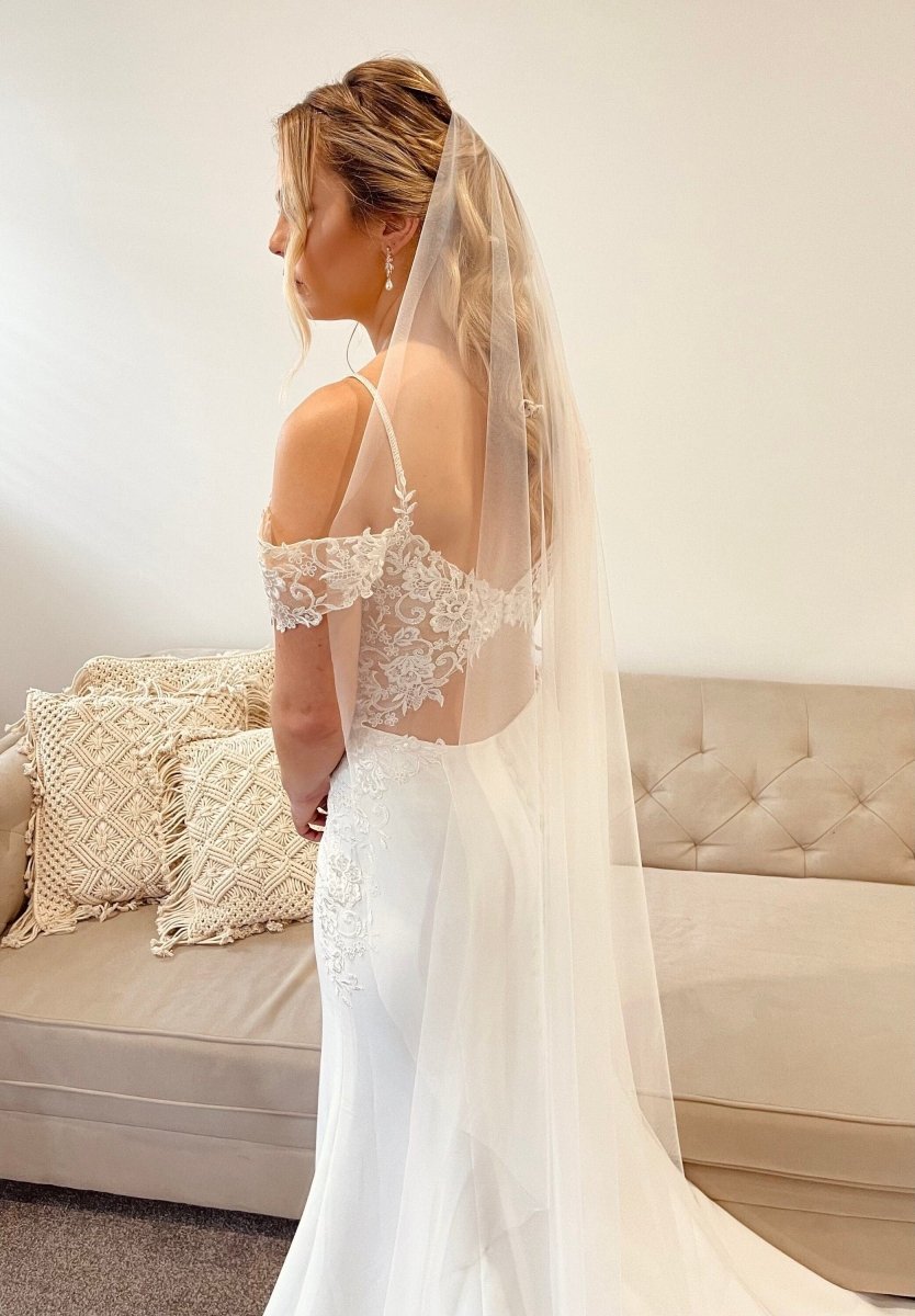 Vintage Ultra Modern Sheer Bridal Veil Wedding Veil - KissProm