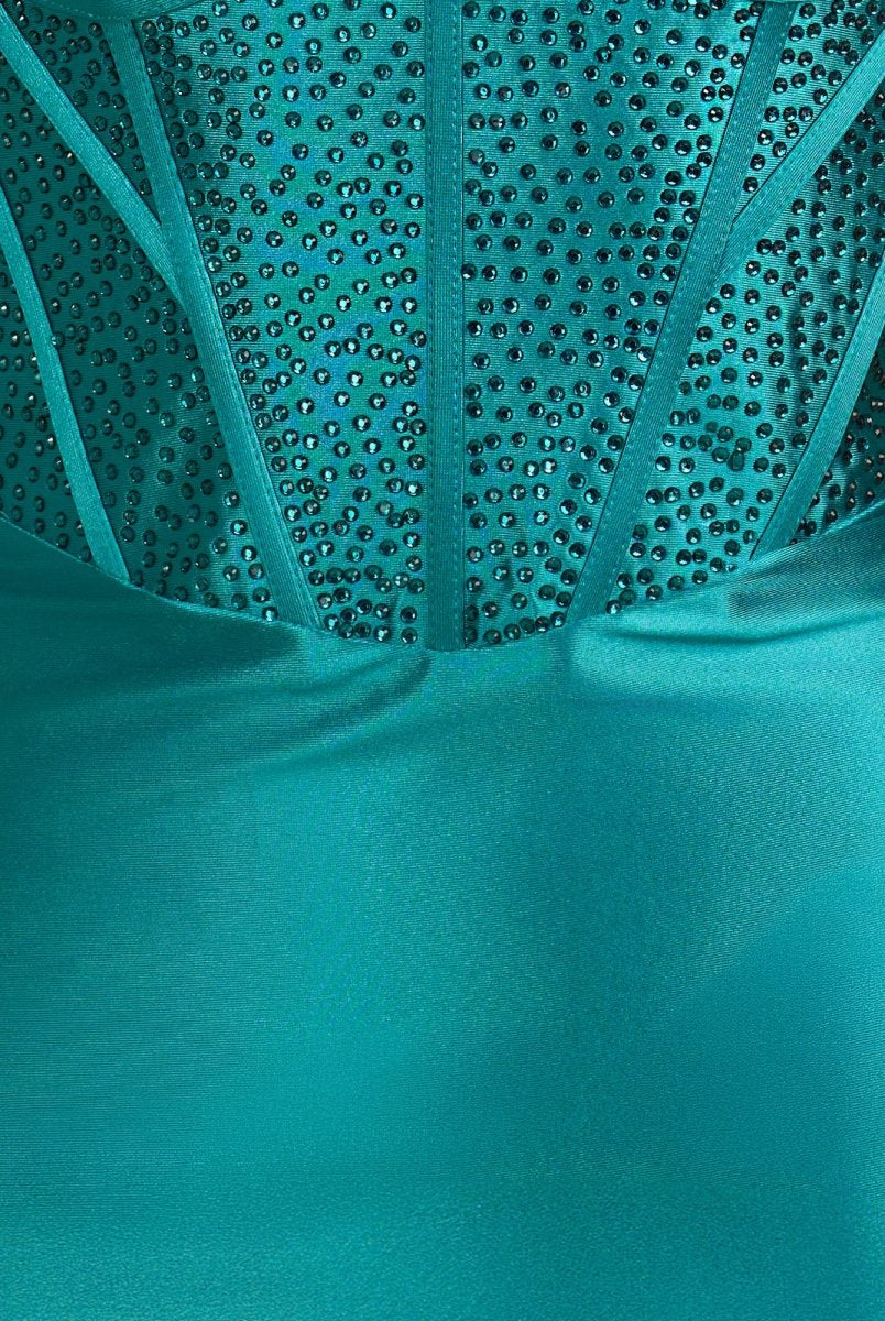 Irith | Peacock- Bodycon Sweetheart Satin Corset Homecoming Dresses with Beads