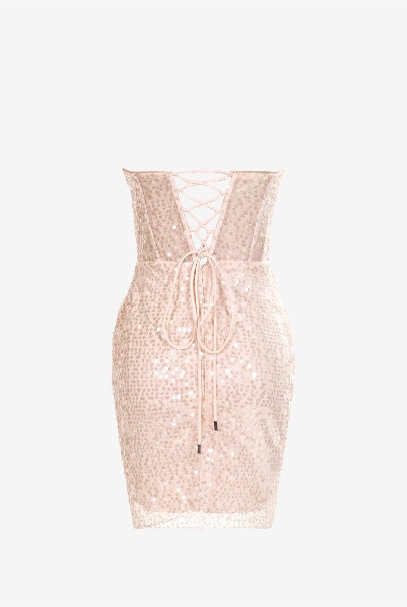 Isadora | Champagne Sheath Sweetheart Sequins Homecoming Dress