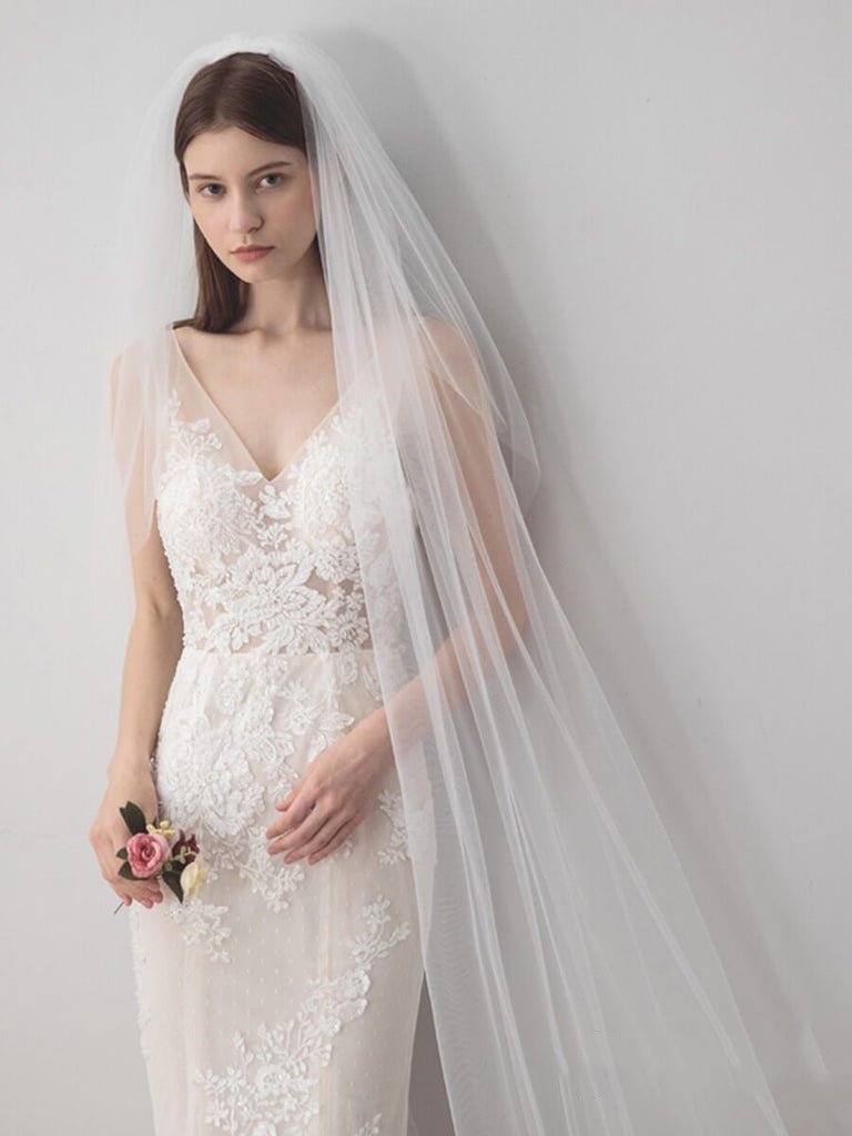 Ivory Tulle Wedding Veils Bridal Cathedral Veil