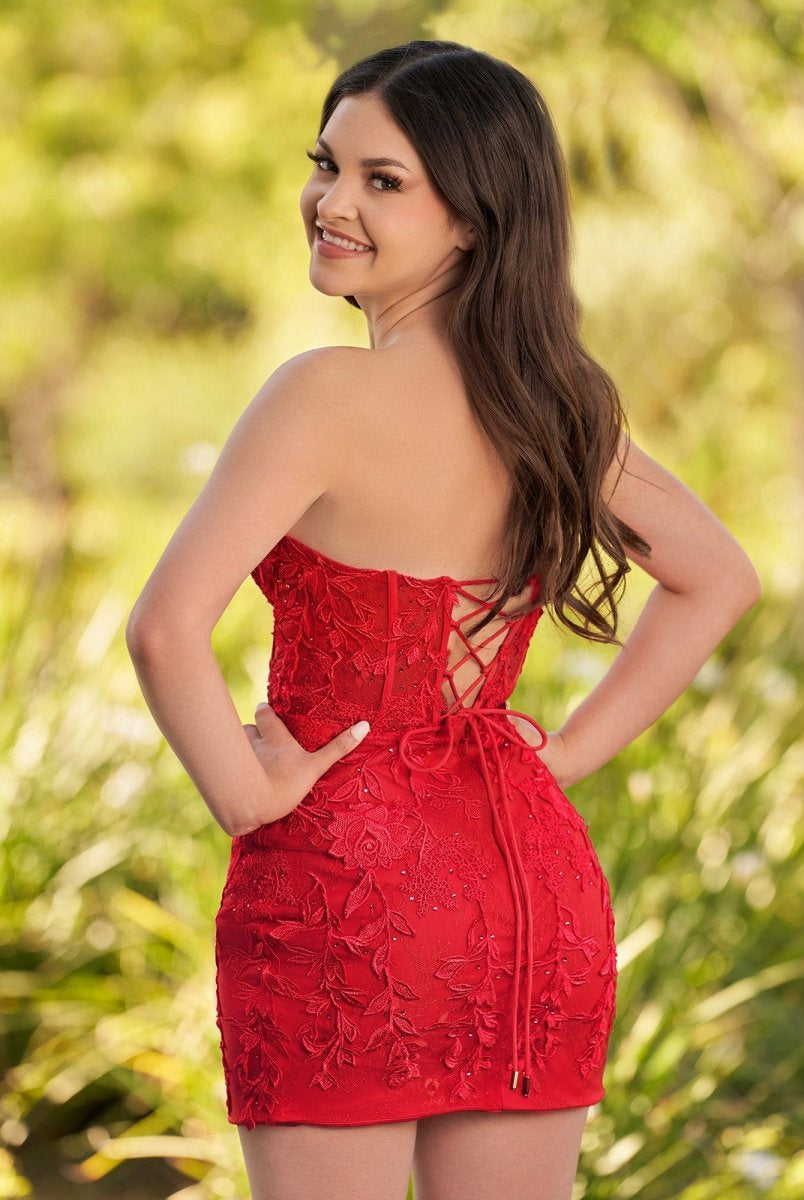 Jasmine | Yellow Tight Short Homecoming Dress with Appliques