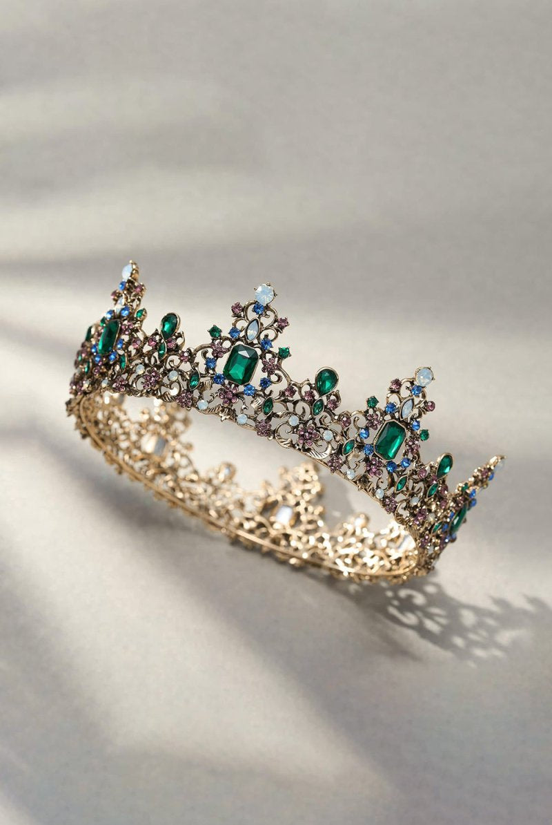Jeweled Baroque Queen Crown - KissProm