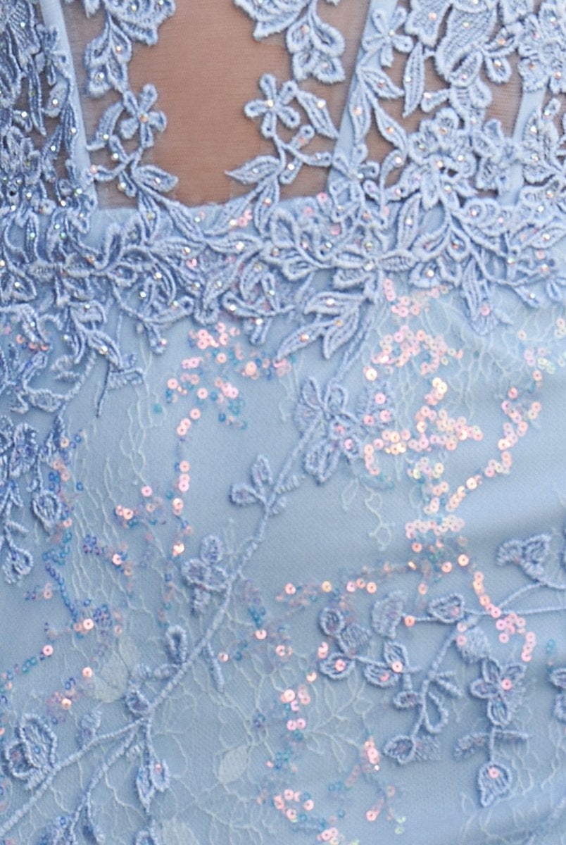 Joanne | Sky Blue - Bodycon Sweetheart Lace Short Tight Homecoming Dresses with Appliques