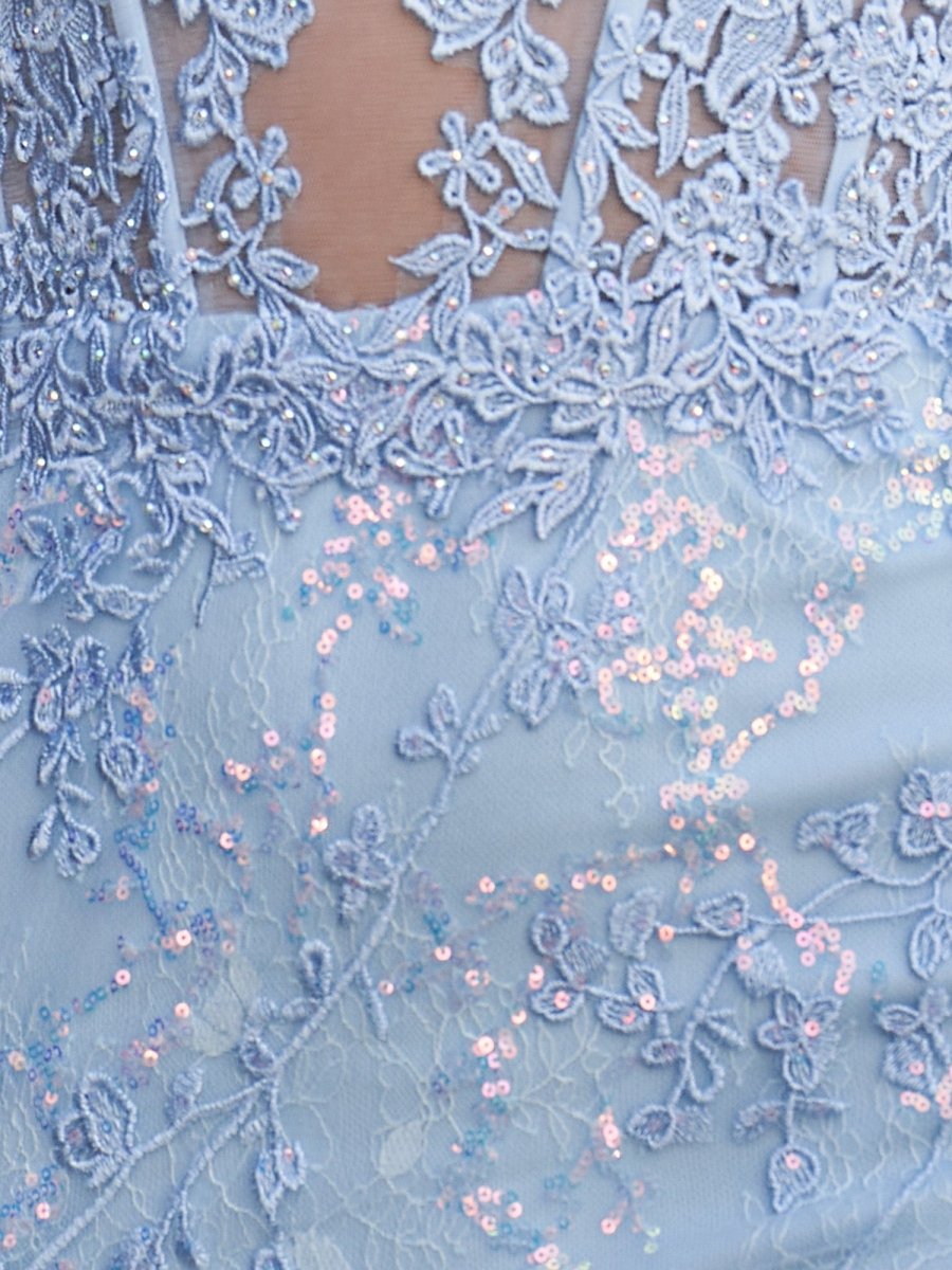 Joanne | Sky Blue - Bodycon Sweetheart Lace Short Tight Homecoming Dresses with Appliques