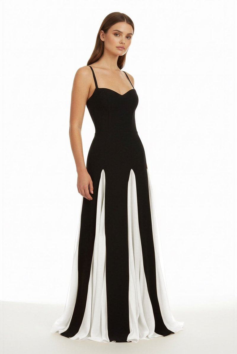 July | White - Spaghetti Straps Sleeveless A Line Satin Long Prom Dresses - KissProm