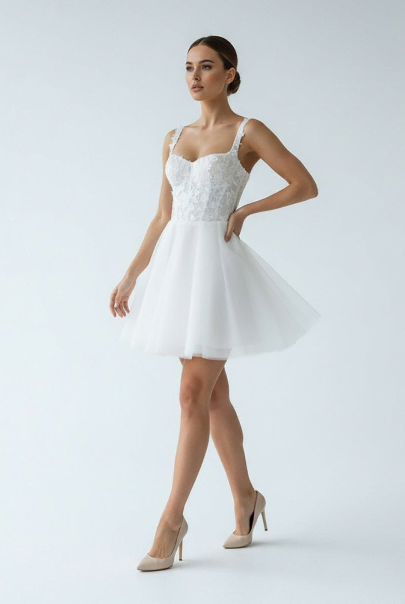Kalina | Elegant A - Line Sweetheart Wedding Dress With Lace - KissProm