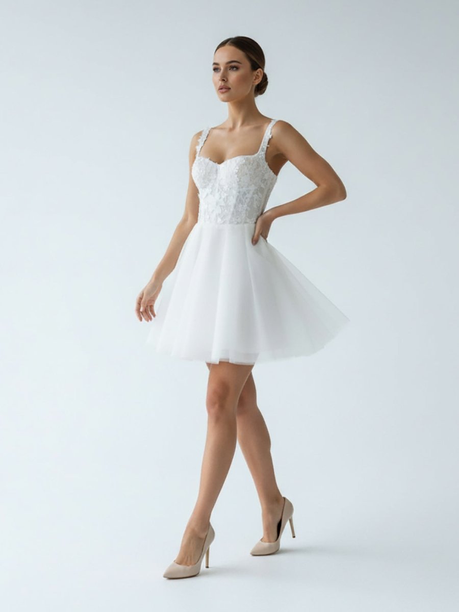Kalina | Elegant A - Line Sweetheart Wedding Dress With Lace - KissProm