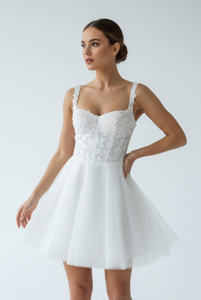 Kalina | Elegant A - Line Sweetheart Wedding Dress With Lace - KissProm
