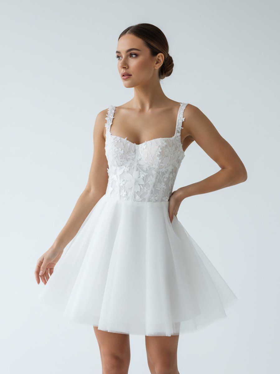 Kalina | Elegant A - Line Sweetheart Wedding Dress With Lace - KissProm