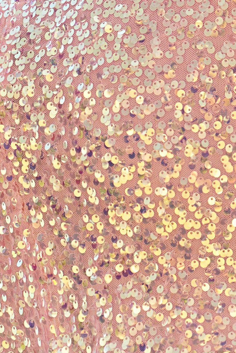 Kelis | Pink - Sheath Scoop Neck Sequined Short Homecoming Dresses with Slit