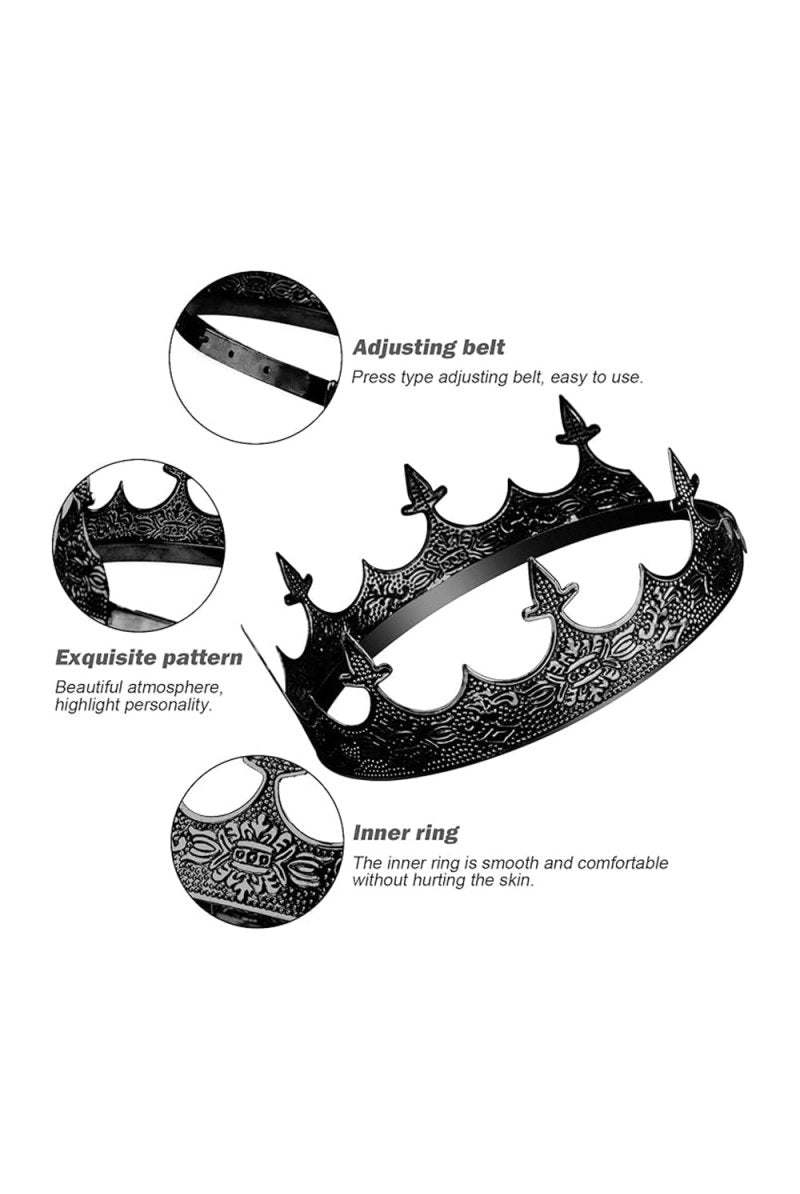King Crown for Men Medieval Wedding - KissProm