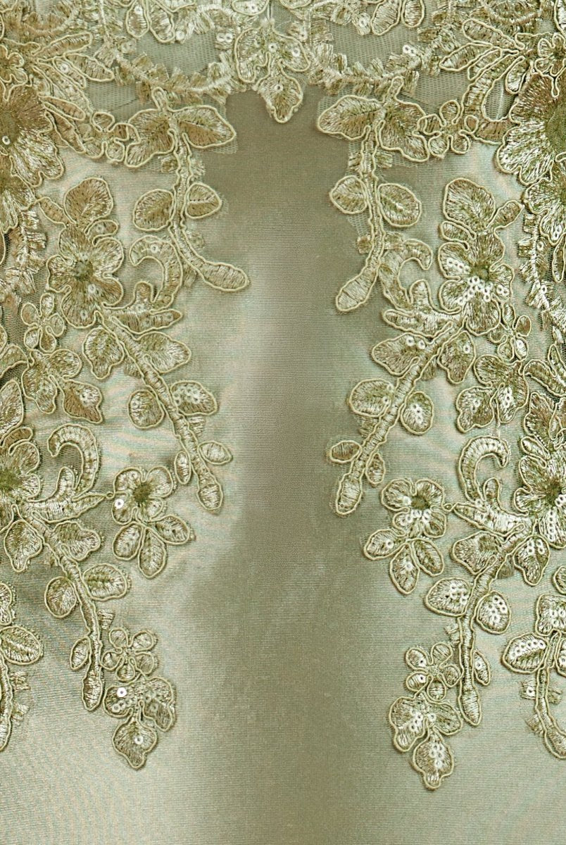 Leirae | Sage - V Neck Bodycon Satin Sequins Homecoming Dresses With Appliques