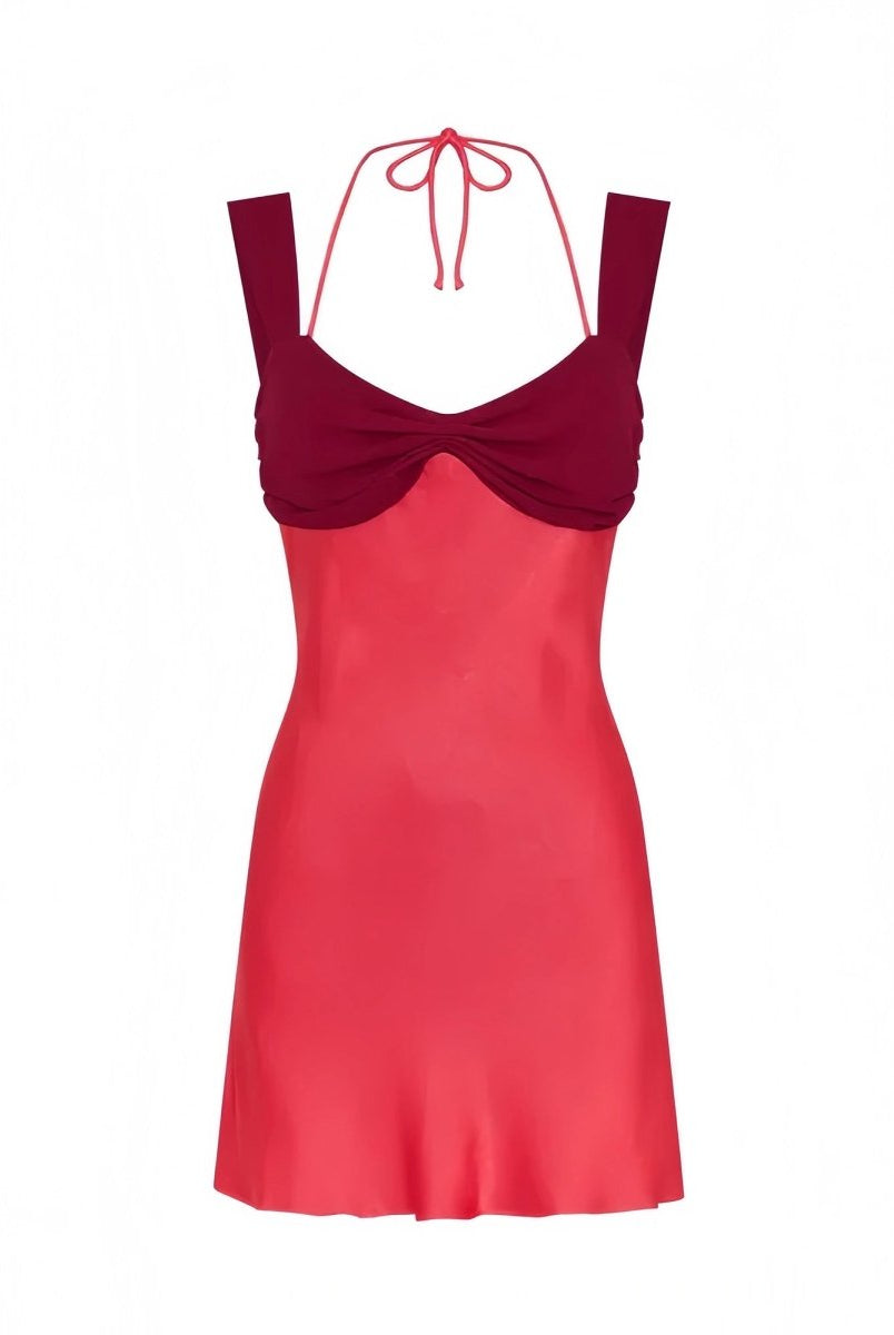 Leya | Red - Sweetheart A Line Satin Pleated Short Homecoming Dresses