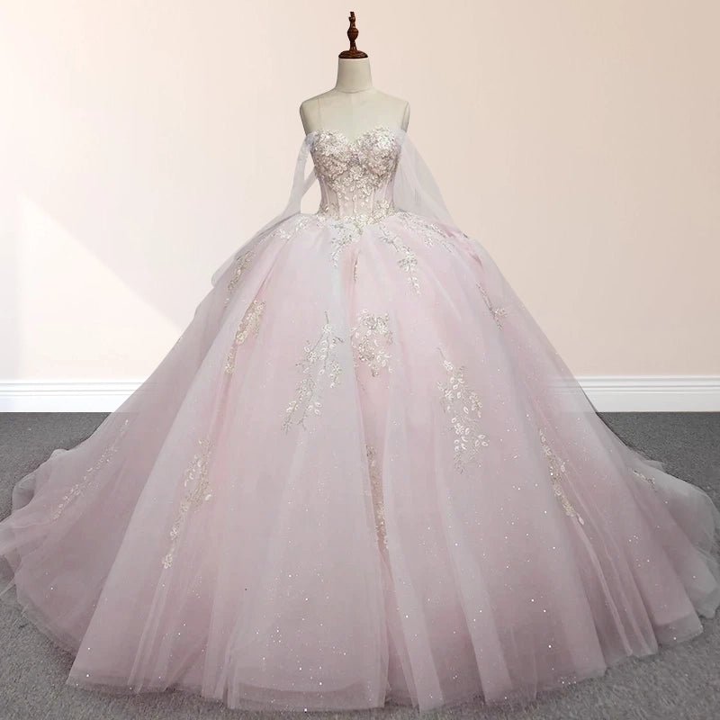 Judy | Light Pink Ball Gown Appliqued Quinceañera Dresses