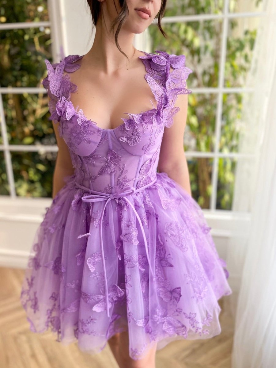 strapless open back dress Short Halter Junior Prom Dresses 2022 Short Tulle Appliques – Lisposa
