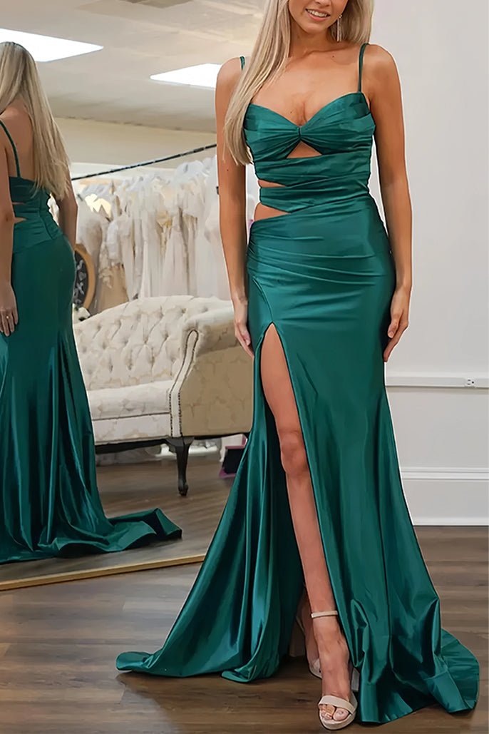 Liz | Cute Mermaid Sweetheart Royal Blue Satin Long Prom Dresses - KissProm