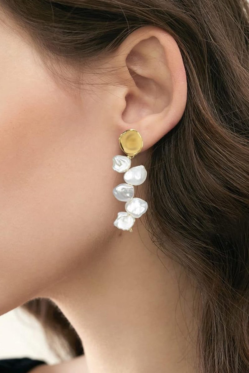 Long Baroque Pearl Earrings Tassel - KissProm