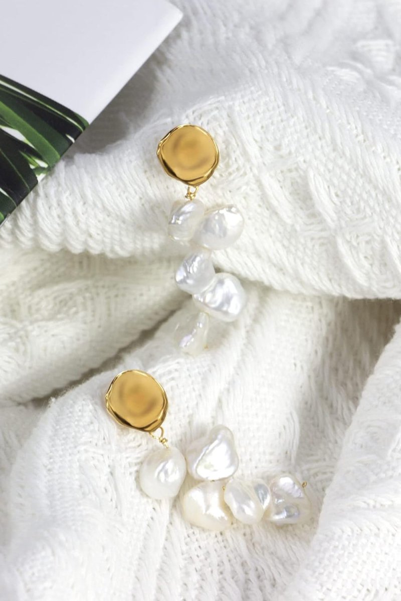 Long Baroque Pearl Earrings Tassel - KissProm