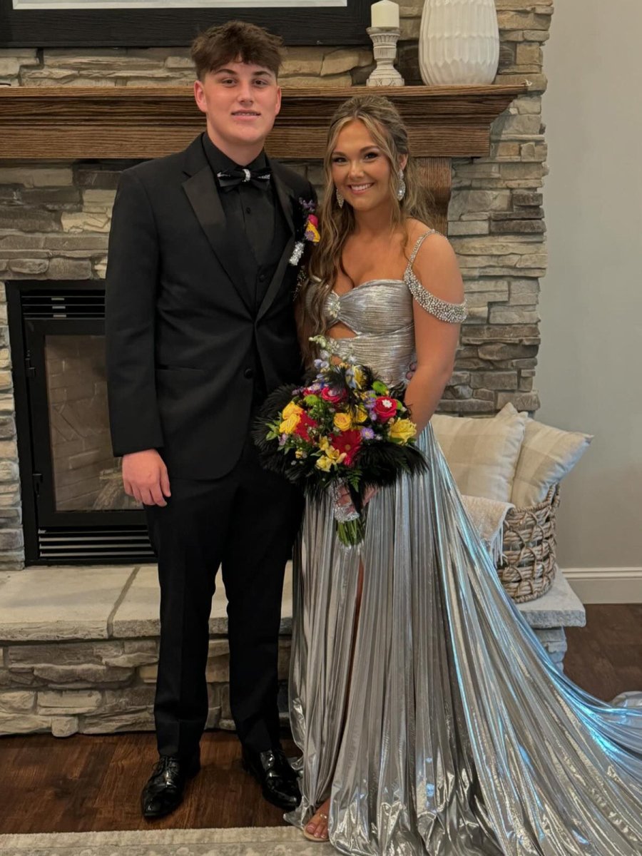 Lulu | Off the Shoulder Gold A-Line Metallic Pleated Long Formal Gown