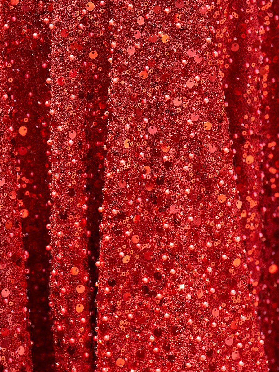 Lunessa | Red - A Line V Neck Sequined Short Homecoming Dresses