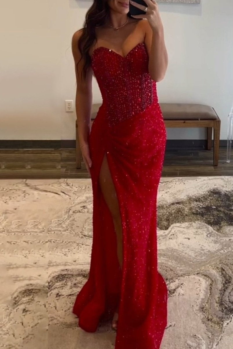 Maci | Sweetheart Sequins Mermaid Prom Dress With Beading