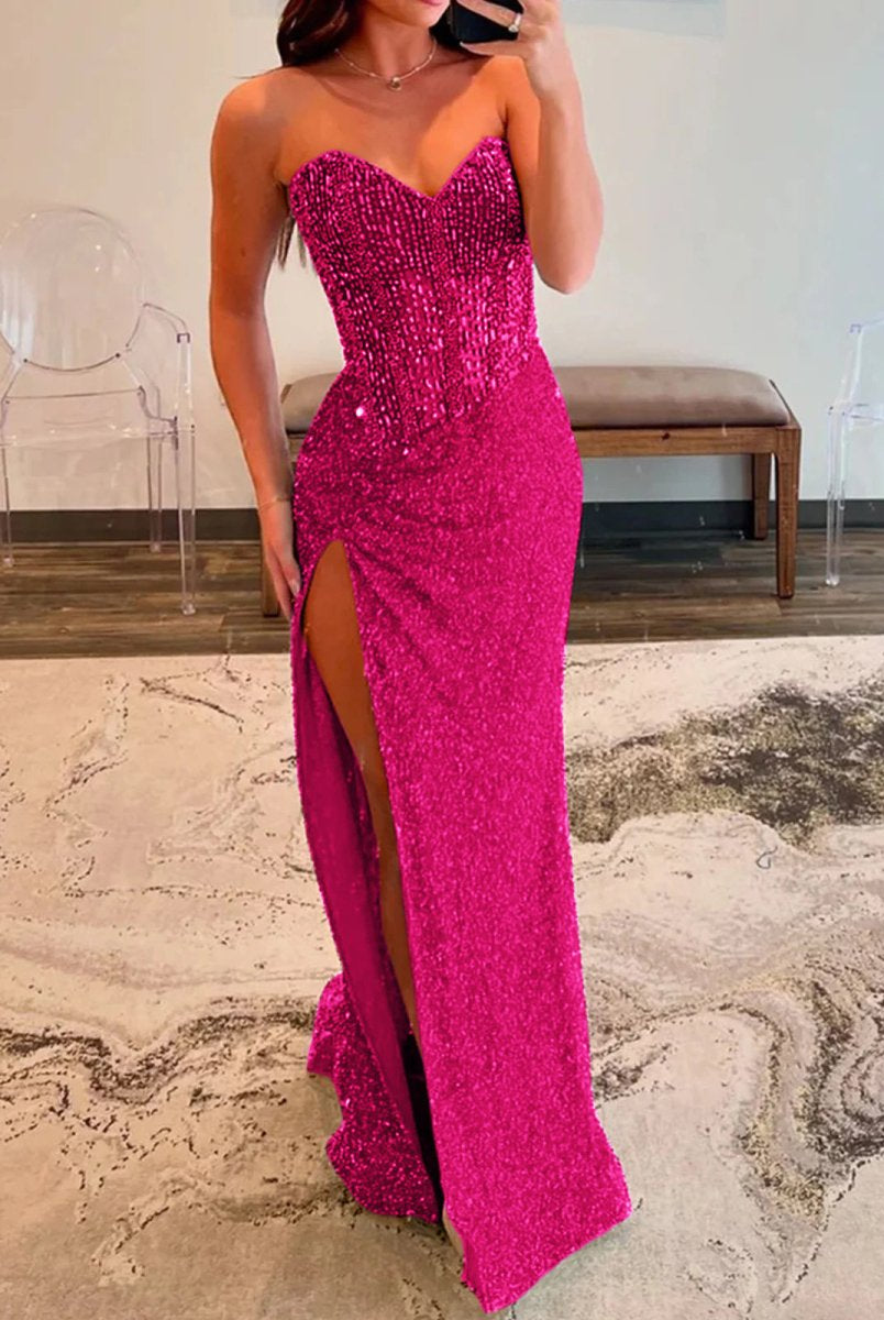 Maci | Sweetheart Sequins Mermaid Prom Dress With Beading