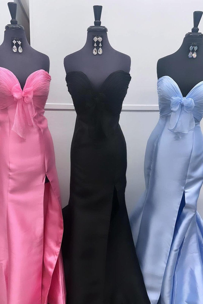 Mack | Bow Sweetheart Light Blue Mermaid Long Prom Dress