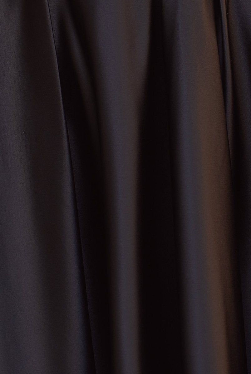 Maelwin | Black - A Line Straps Satin Short Homecoming Dresses With Flower