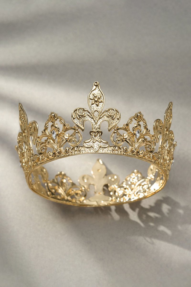 Matte Gold Baroque Crowns - KissProm