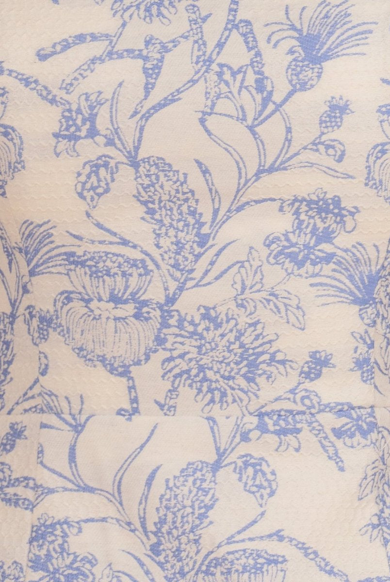 Mavie | Sky Blue - Sheath Square Neck Floral Short Homecoming Dress