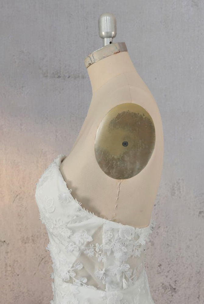 Mermaid Lace Blossom Low Back Wedding Dress - KissProm