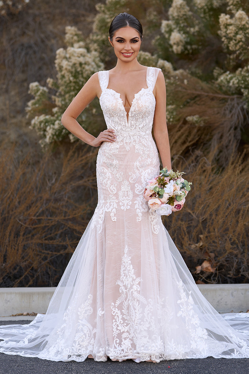 Lorette | Mermaid Off the Shoulder Lace Wedding Dresses with Train