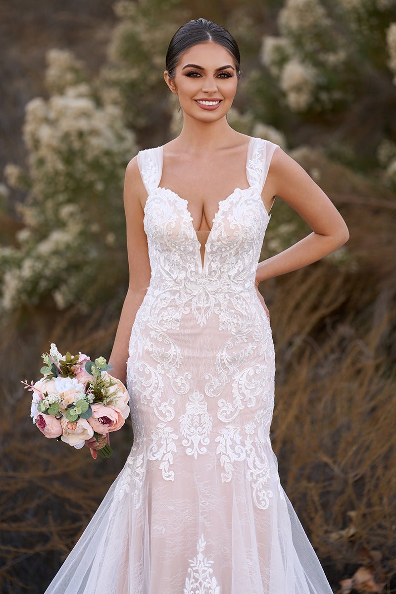 Lorette | Mermaid Off the Shoulder Lace Wedding Dresses with Train