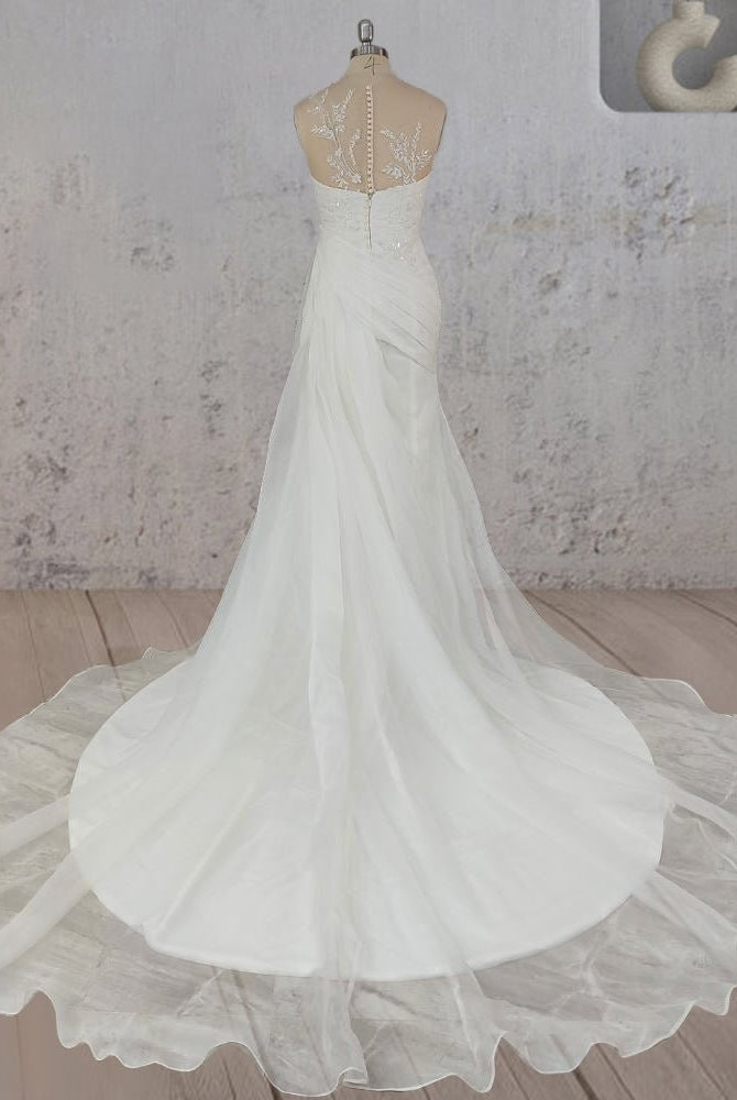 Mermaid Pearled Enchantment Lace Appliqued Wedding Dresses