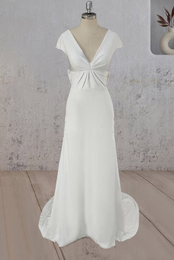 Mermaid Satin Sweep Train Wedding Dress With Train - KissProm